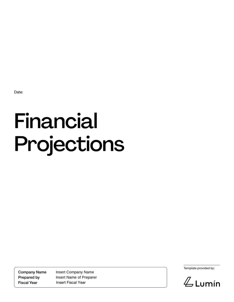 Financial Projections Template for outlining business income and expenses over time