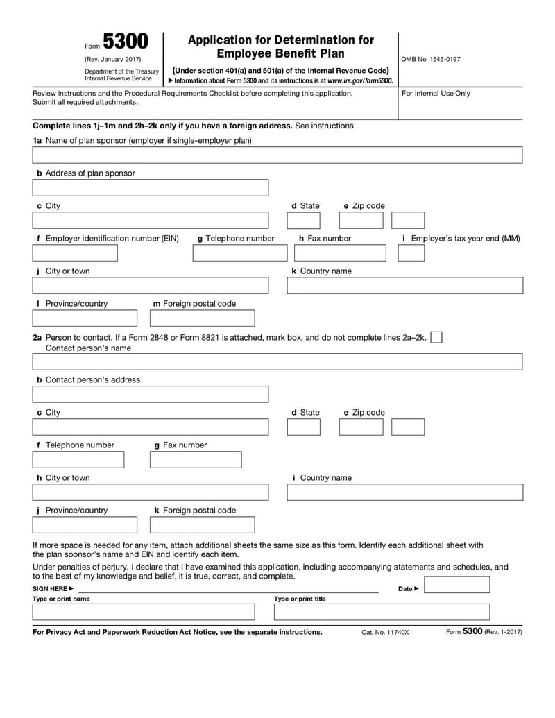 Large thumbnail of Form 5300 - Jan 2017