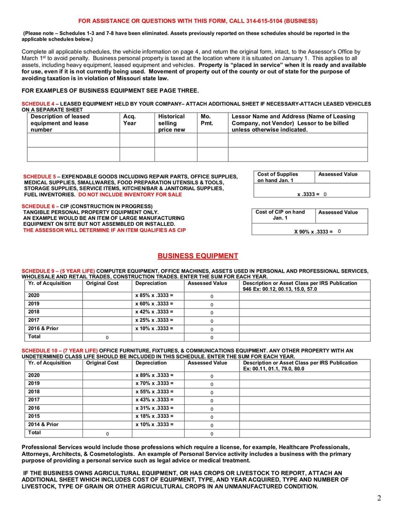 Large thumbnail of Business Personal Property Declaration - Feb 2021