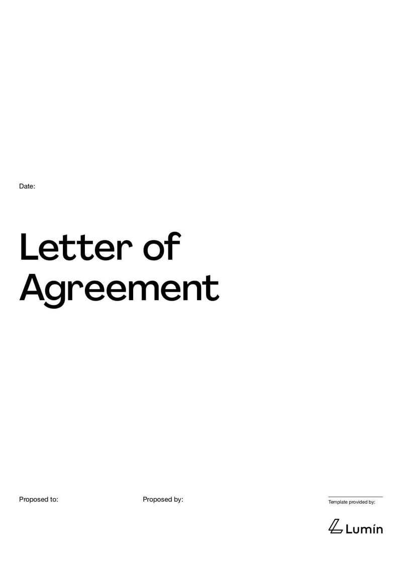 Large thumbnail of Generic Letter of Agreement