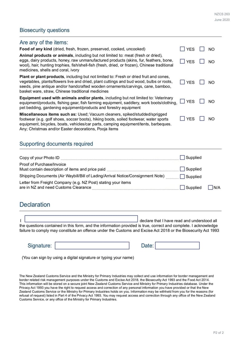 Large thumbnail of NZCS 263 Bringing General Items Into NZ as a Private Individual - Broker - Jun 2020