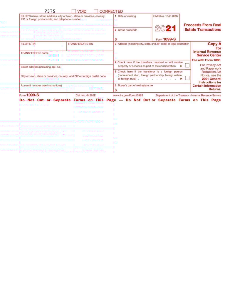 Large thumbnail of Form 1099-S - Jan 2021