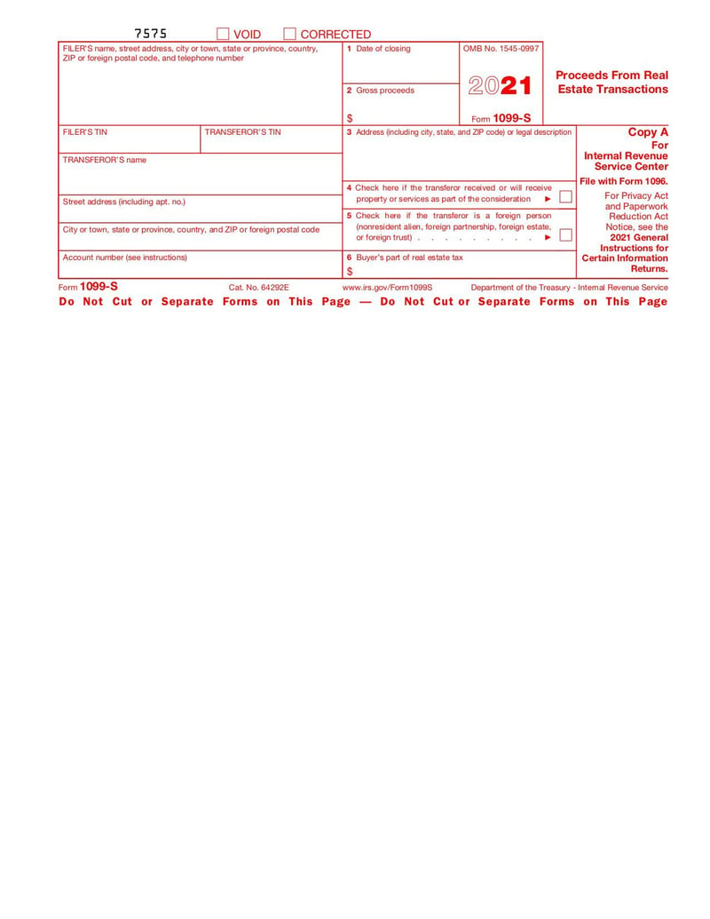 Thumbnail of Form 1099-S - Jan 2021 - page 1
