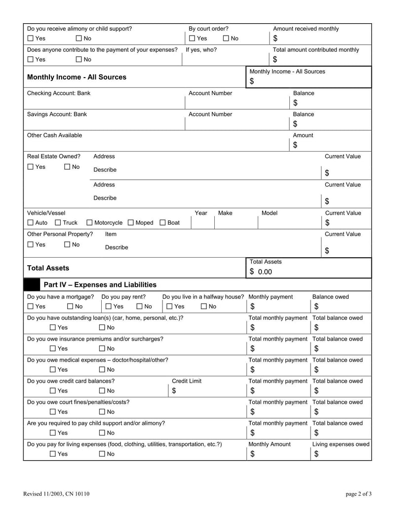 Large thumbnail of Form CN 10110