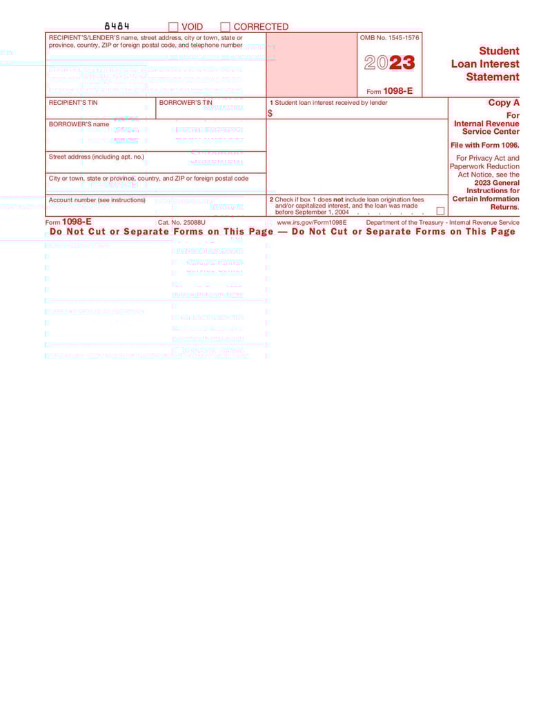 Large thumbnail of Form 1098-E - Jan 2022