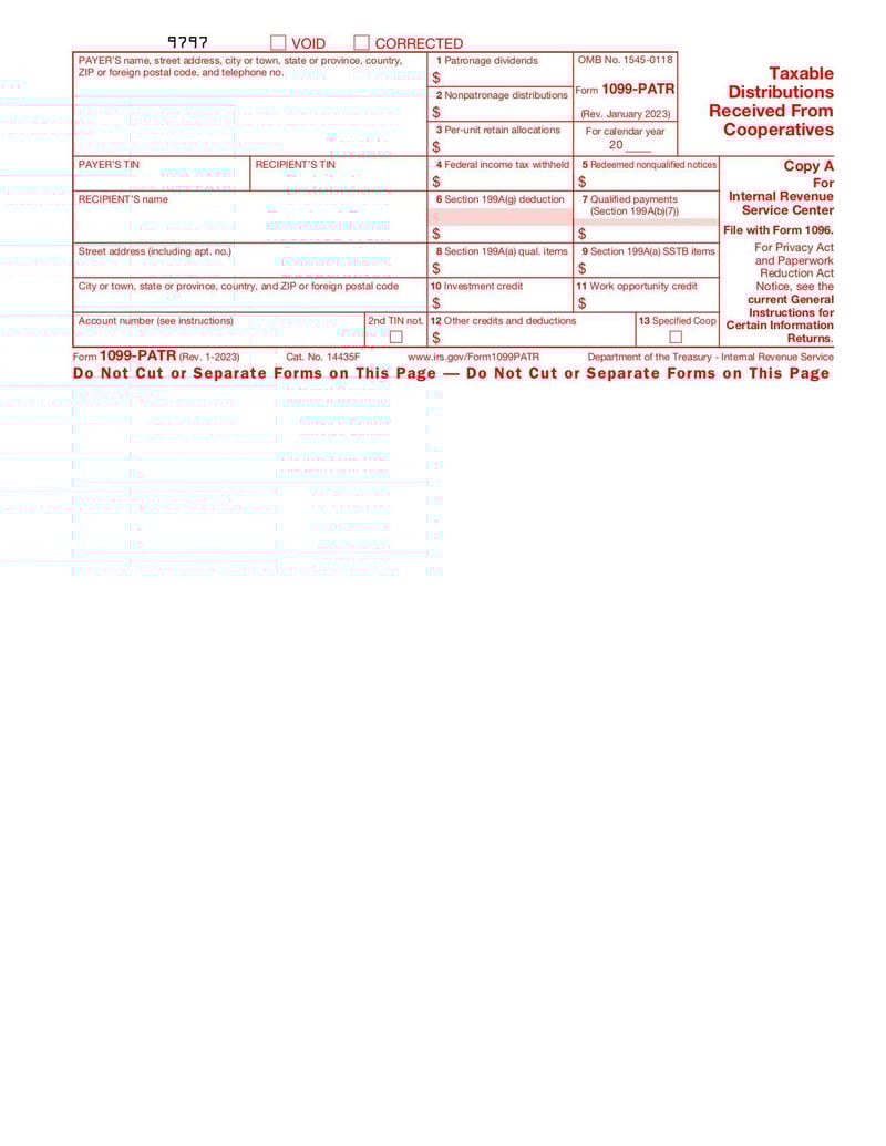 Large thumbnail of Form 1099-PATR - Jan 2023