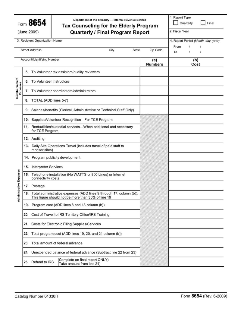 Large thumbnail of Form 8654 - Jun 2009