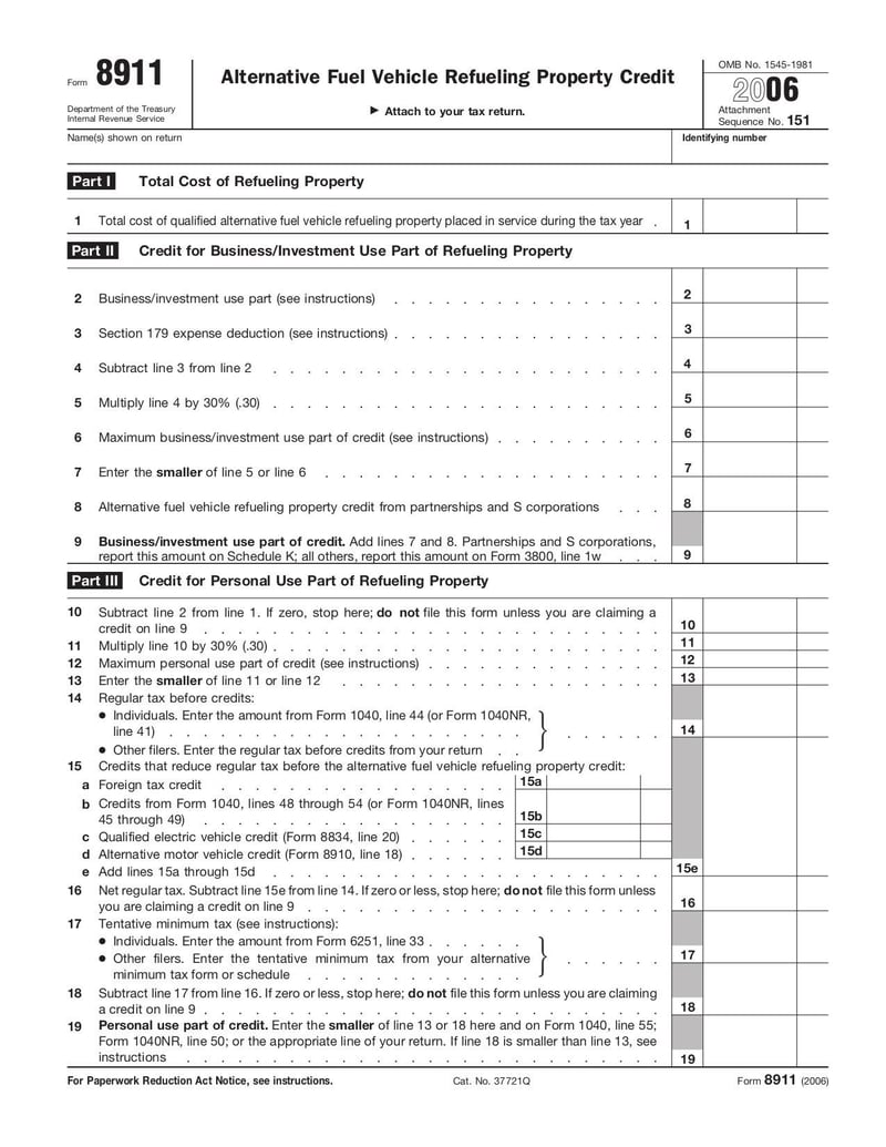 Large thumbnail of Form 8911 - Nov 2006
