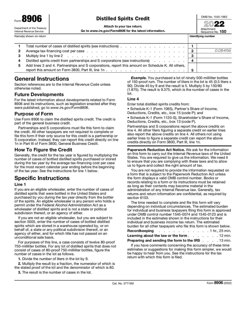 Large thumbnail of Form 8906 - Nov 2022