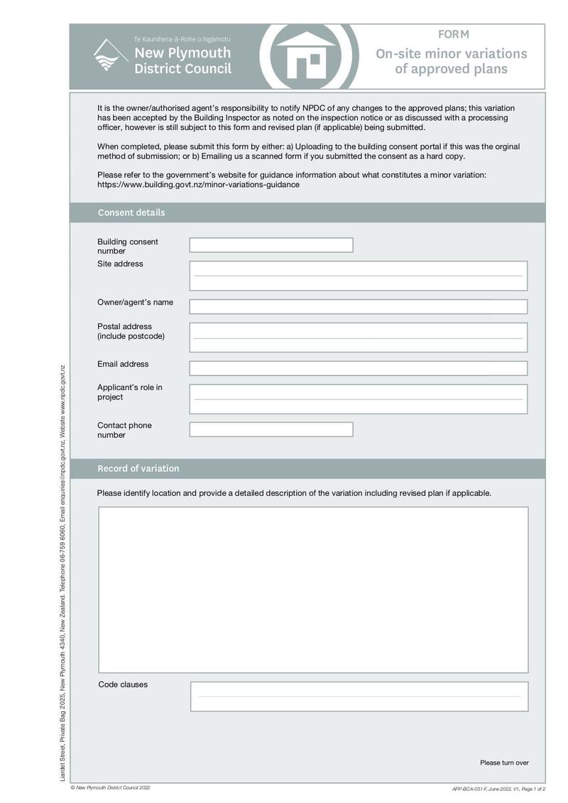 Large thumbnail of On Site Minor Variations of Approved Plans App - Jun 2022