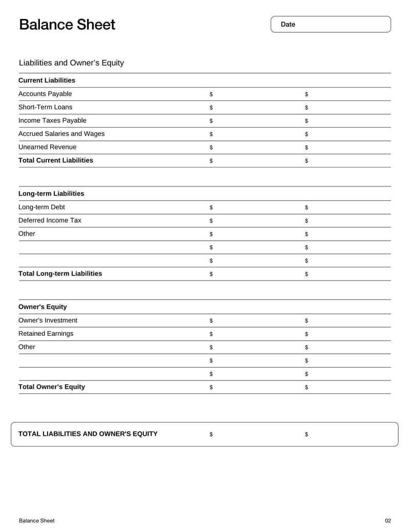 Large thumbnail of Balance Sheet Template