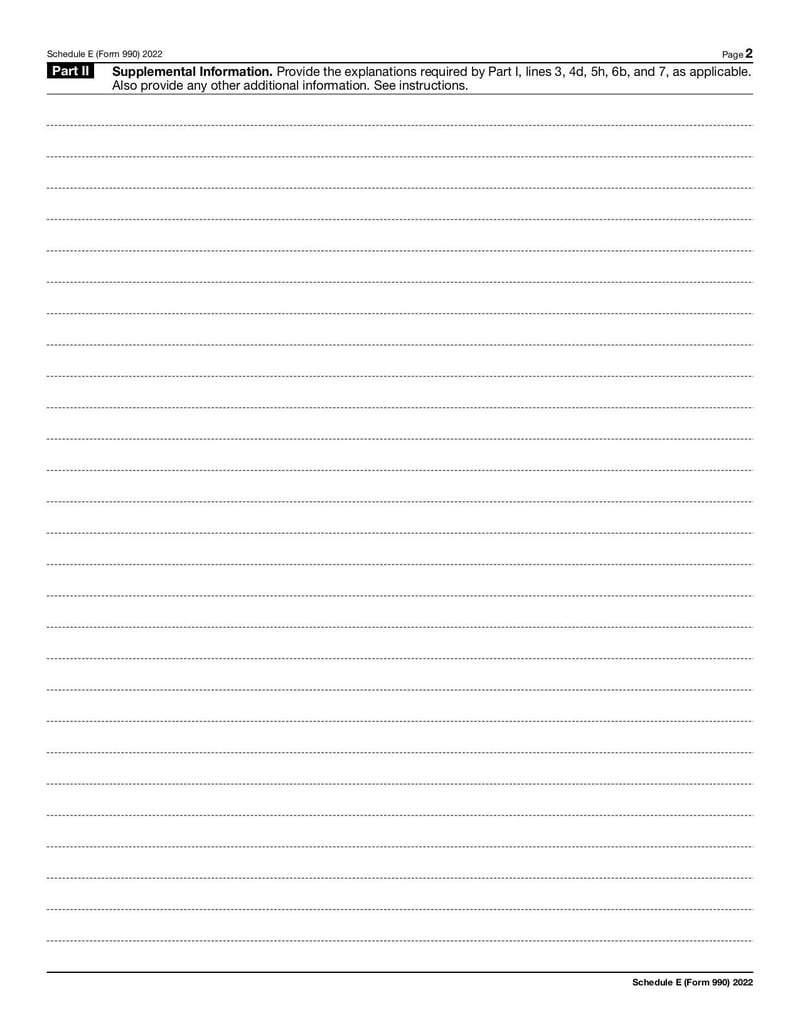 Large thumbnail of Schedule E (Form 990) - Oct 2022