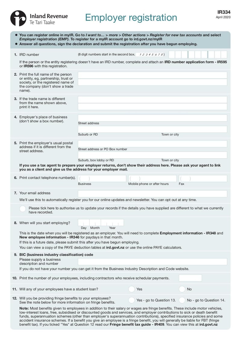 Large thumbnail of Form IR334 - Mar 2020