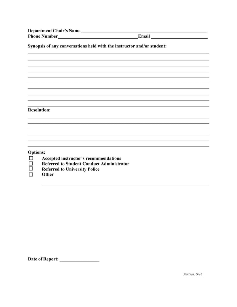 Large thumbnail of University of South Alabama Classroom Disruption/Behavior Concern Report