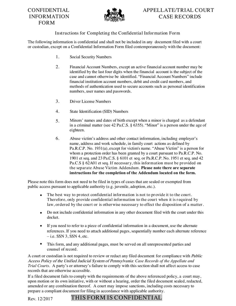Thumbnail of Confidential Information Form - Dec 2017 - page 3