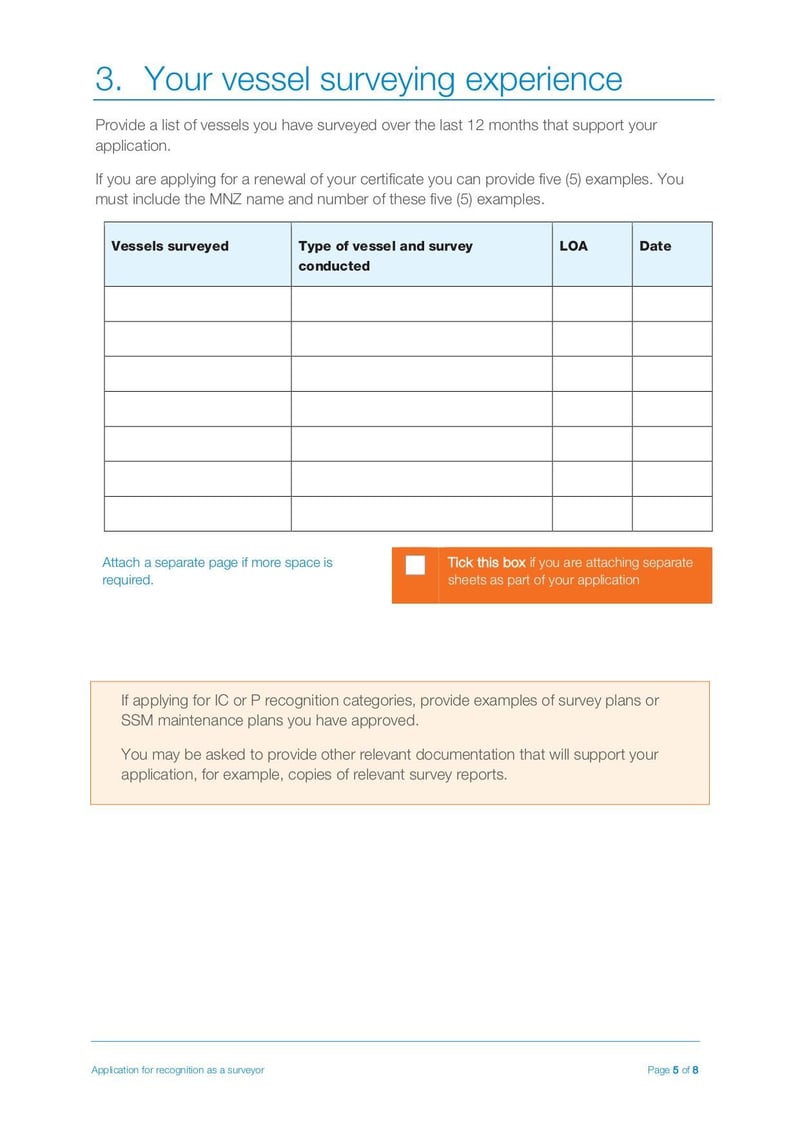 Large thumbnail of Application New or Renewal of Recognition as a Surveyor MNZ Form - Jan 2023