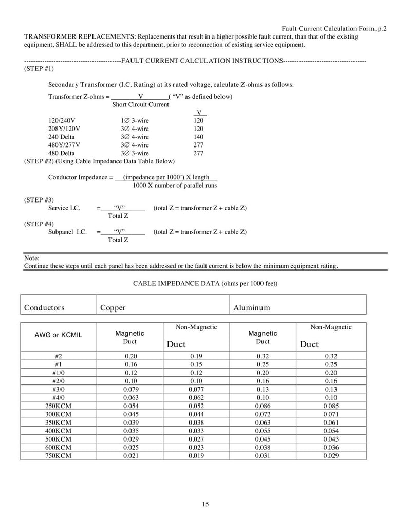 Large thumbnail of Washington Fault Current Calculation Form