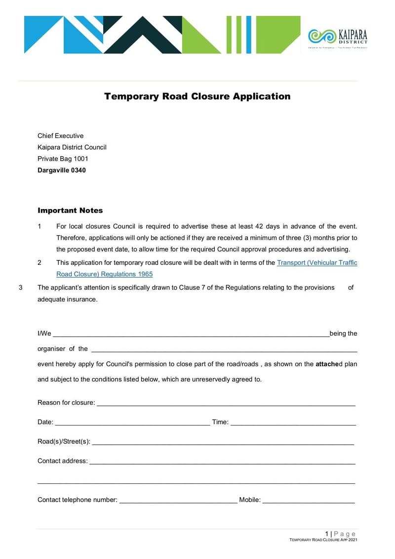 Large thumbnail of Temporary Road Closure App - Apr 2021