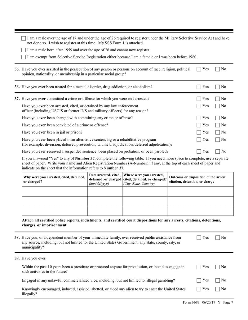 Large thumbnail of Form I-687 - Jun 2017