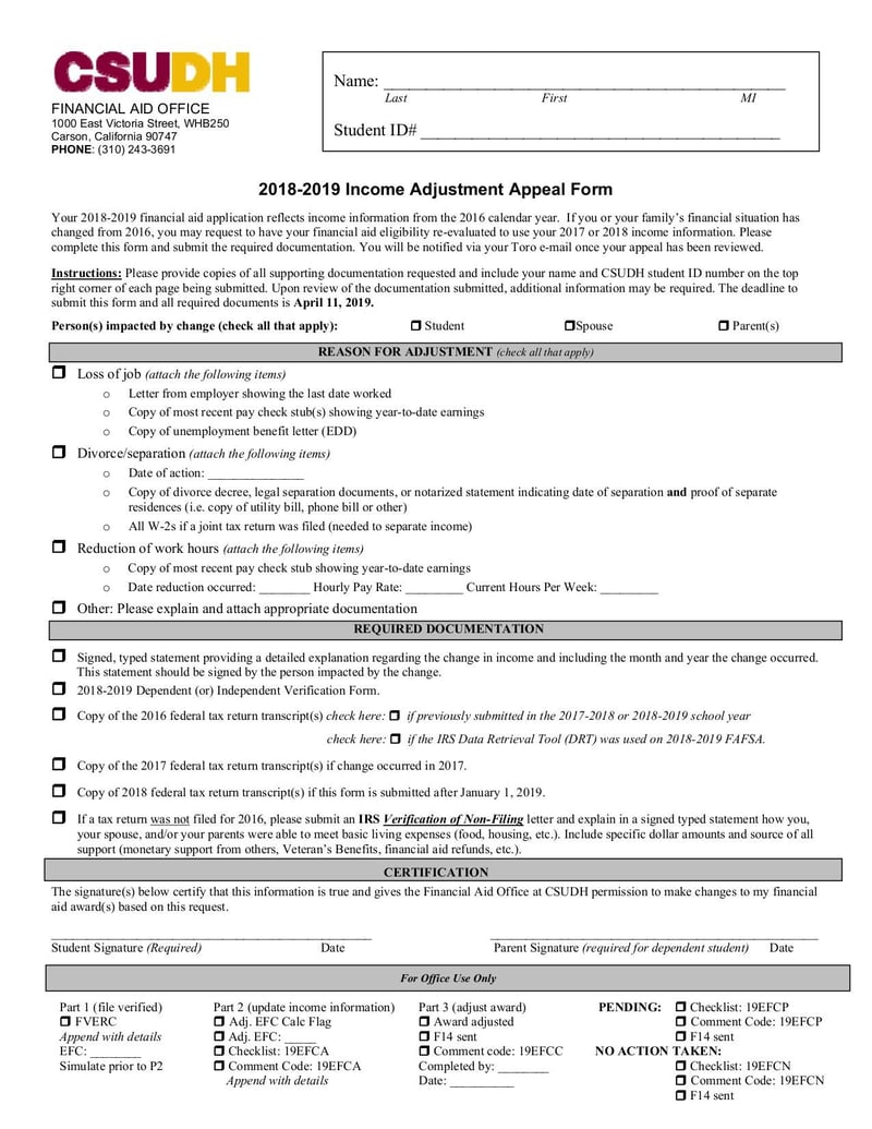 Large thumbnail of Income Adjustment Appeal Form - Apr 2018