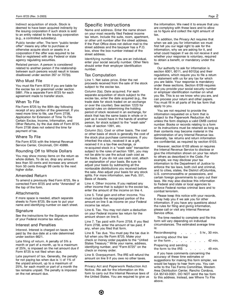 Large thumbnail of Form 8725 - Mar 2004