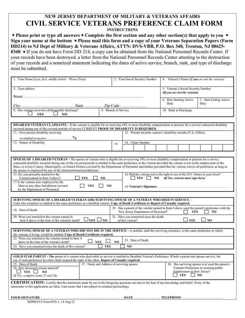 Large thumbnail of Form 05A-1 - Jan 2013