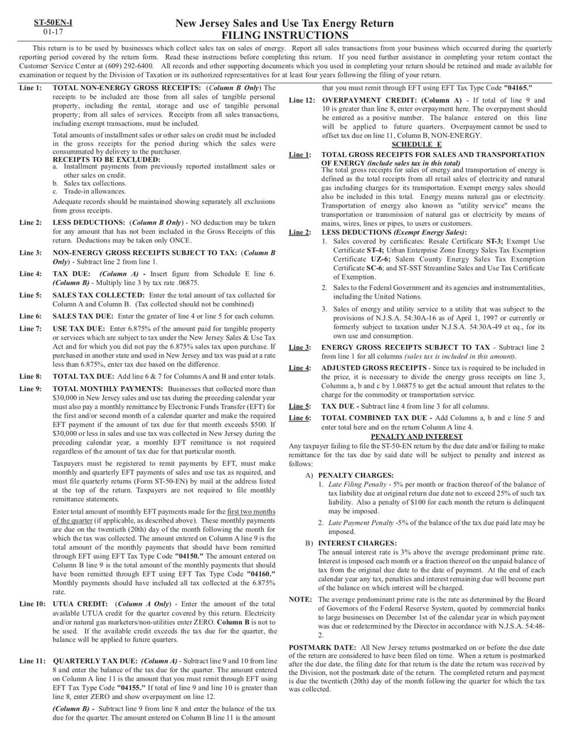 Large thumbnail of NJ Form ST-50-EN Sales and Use Energy - Dec 2018