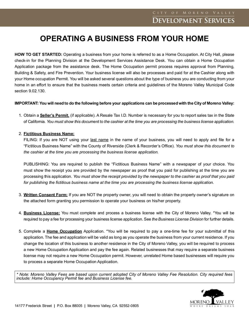 Thumbnail of Operating a Business From Your Home - Sep 2018 - page 0