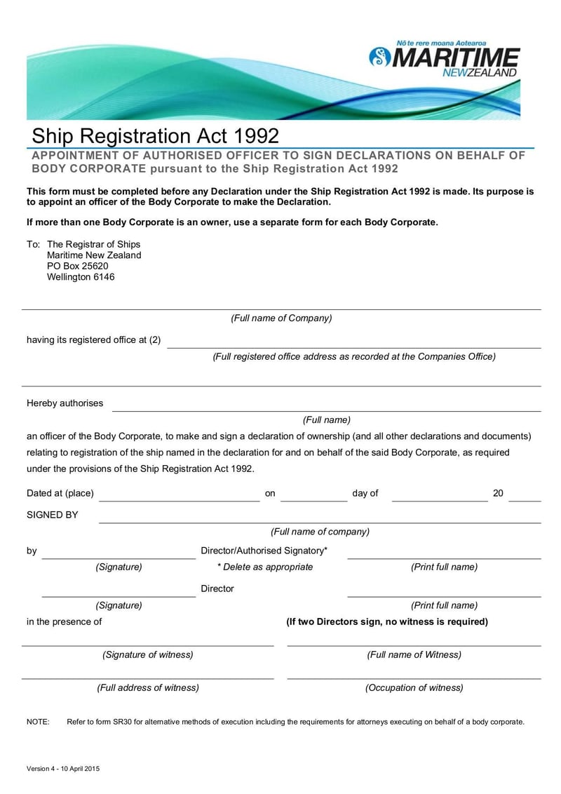 Large thumbnail of SR4 - Declaration of Ownership and Nationality of Transfer - Apr 2015