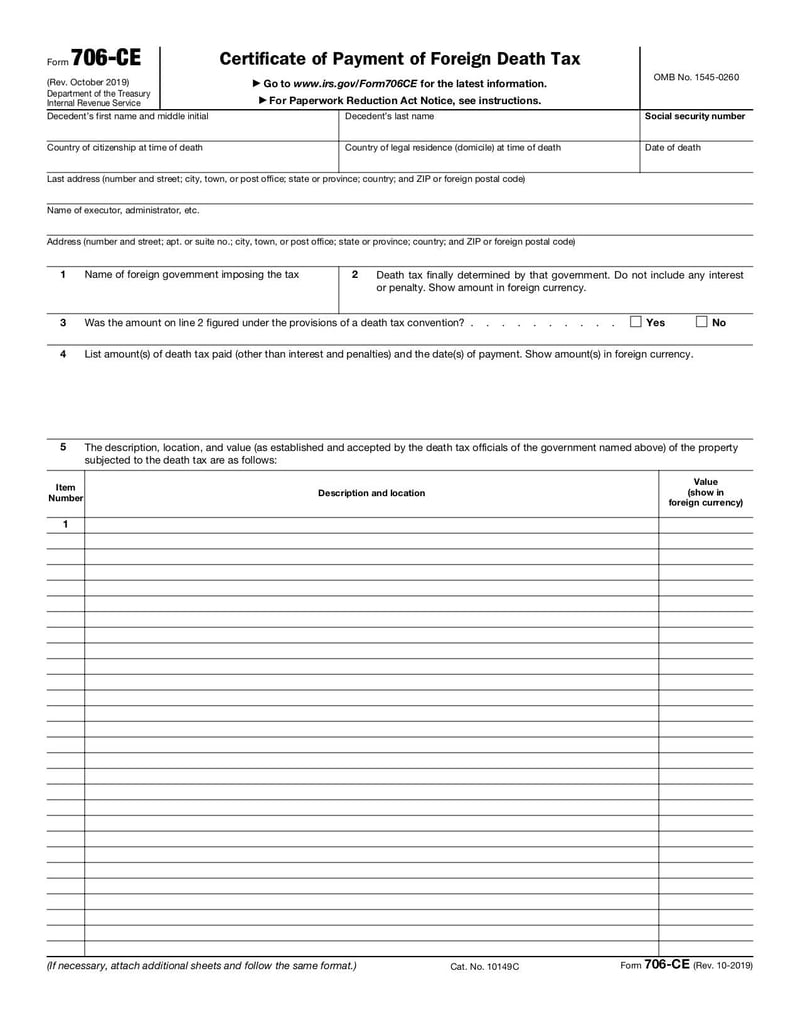 Large thumbnail of Form 706-CE - Oct 2019