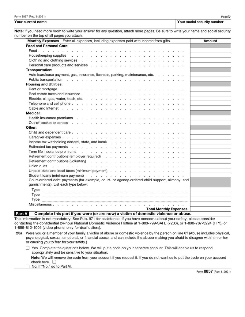 Large thumbnail of Form 8857 - Jun 2021