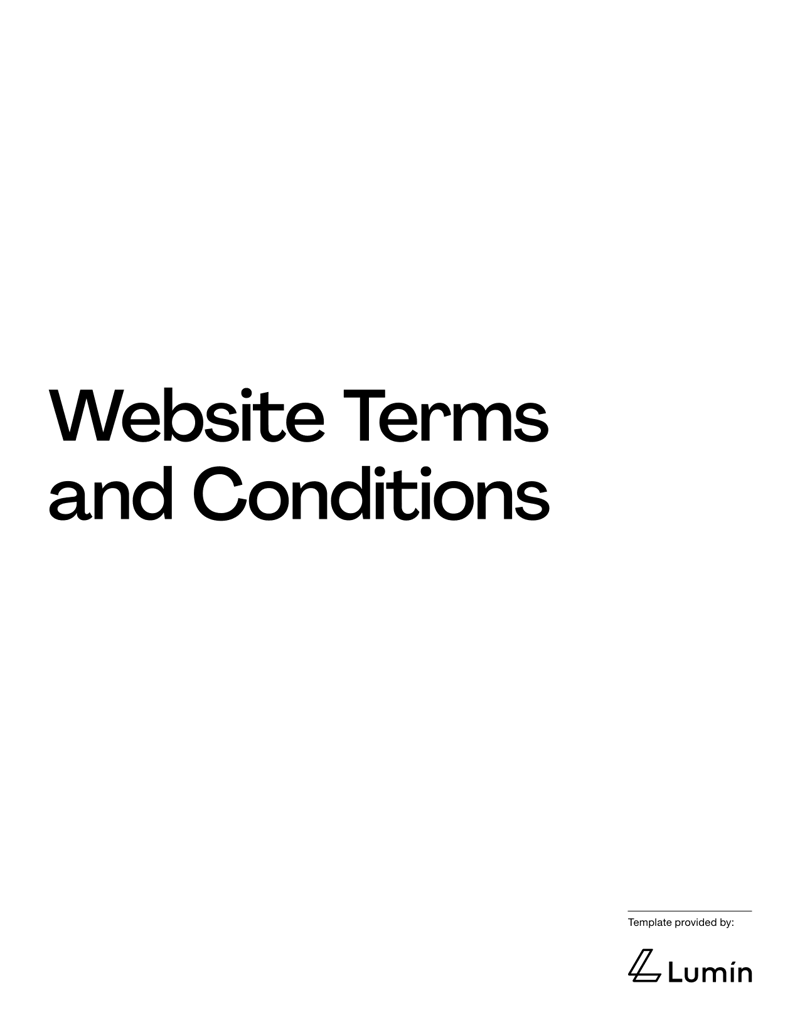 Website Terms and Conditions Template covering rules for site use, intellectual property and liability limits