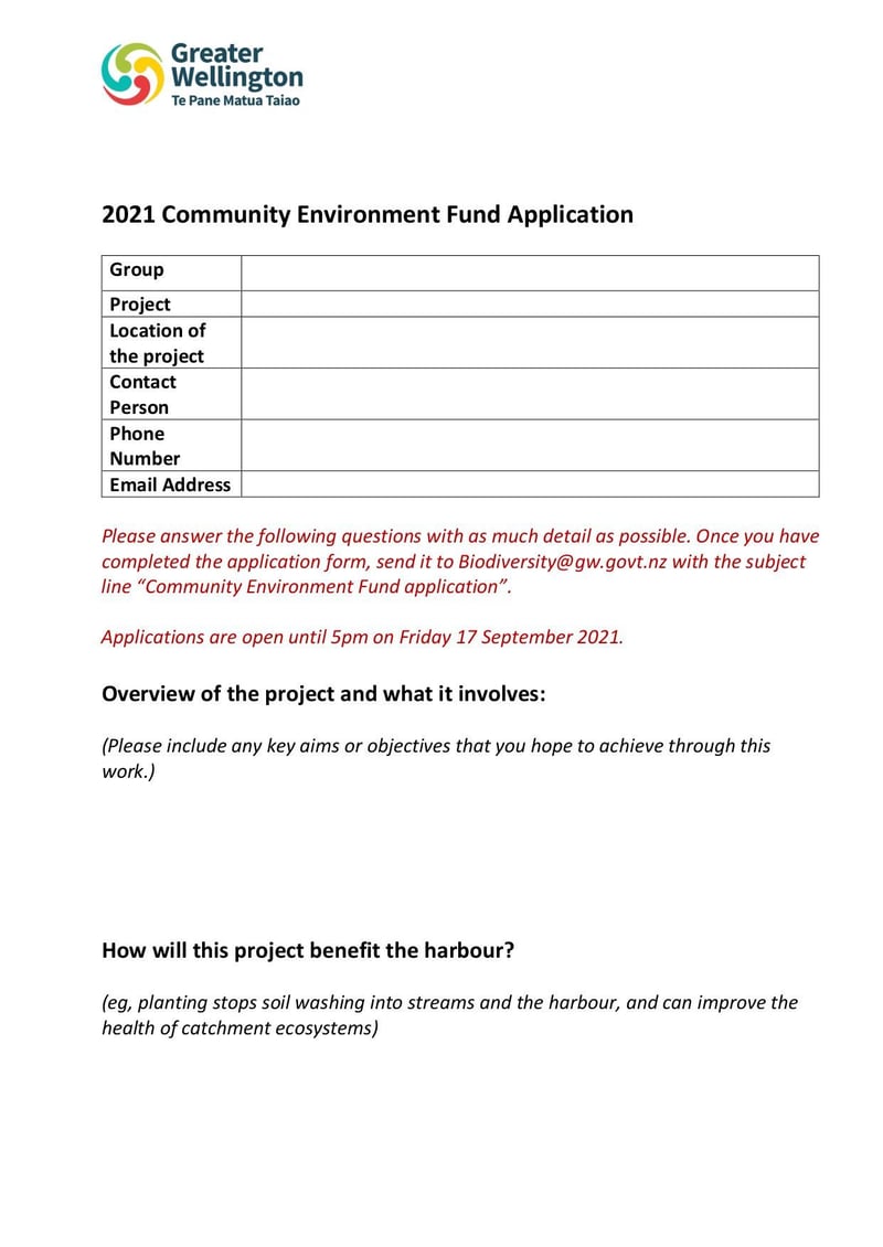 Large thumbnail of Community Environment Fund Application - Jan 2021