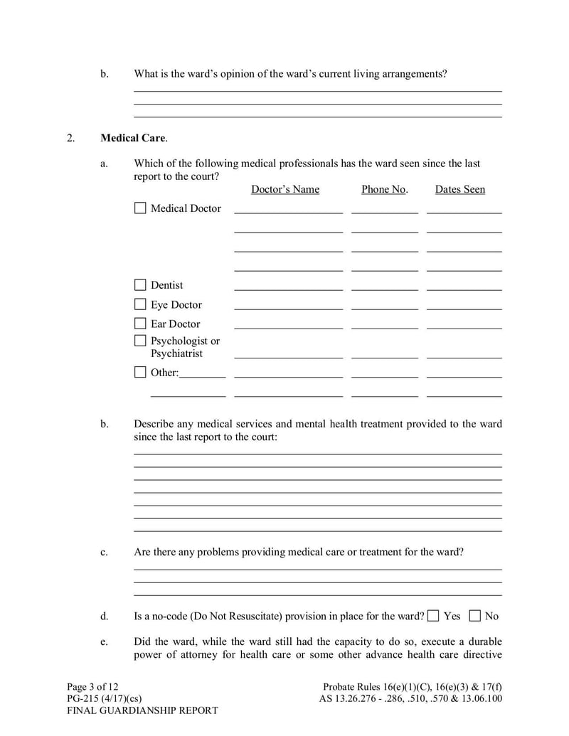 Large thumbnail of Form PG-215 Final Guardianship Report - May 2017