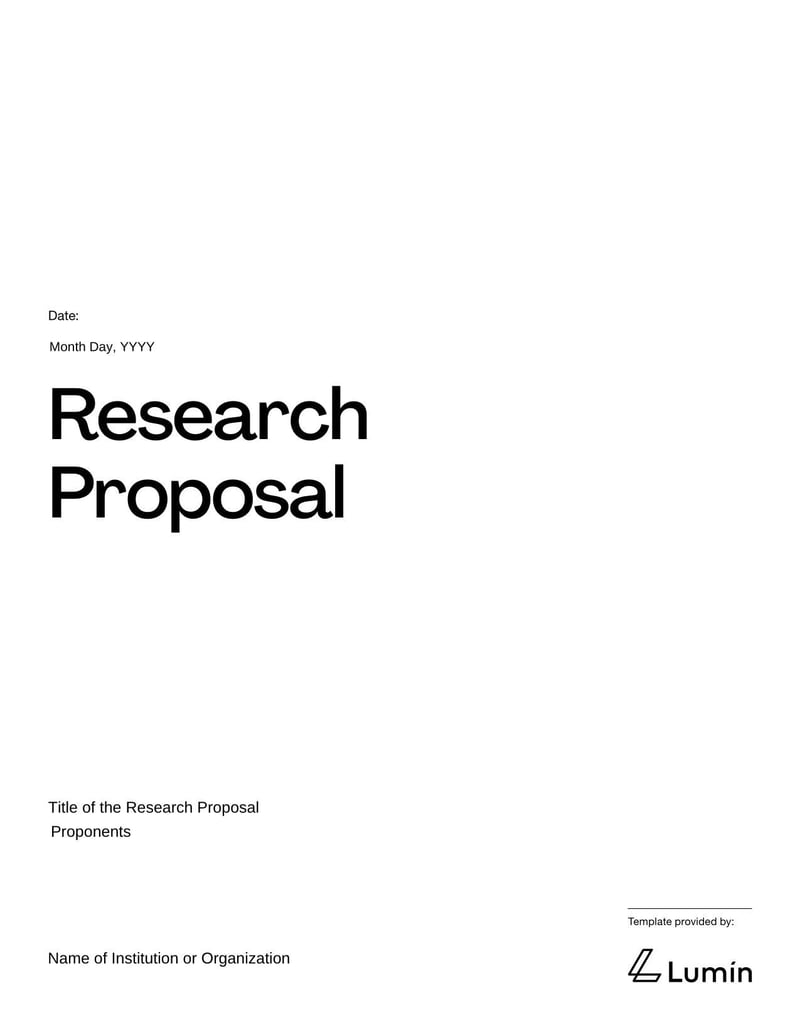 Research Proposal for outlining a research plan, objectives, and methodology