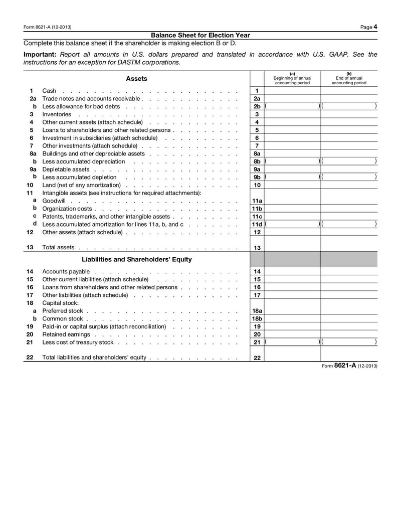 Large thumbnail of Form 8621-A - Dec 2013