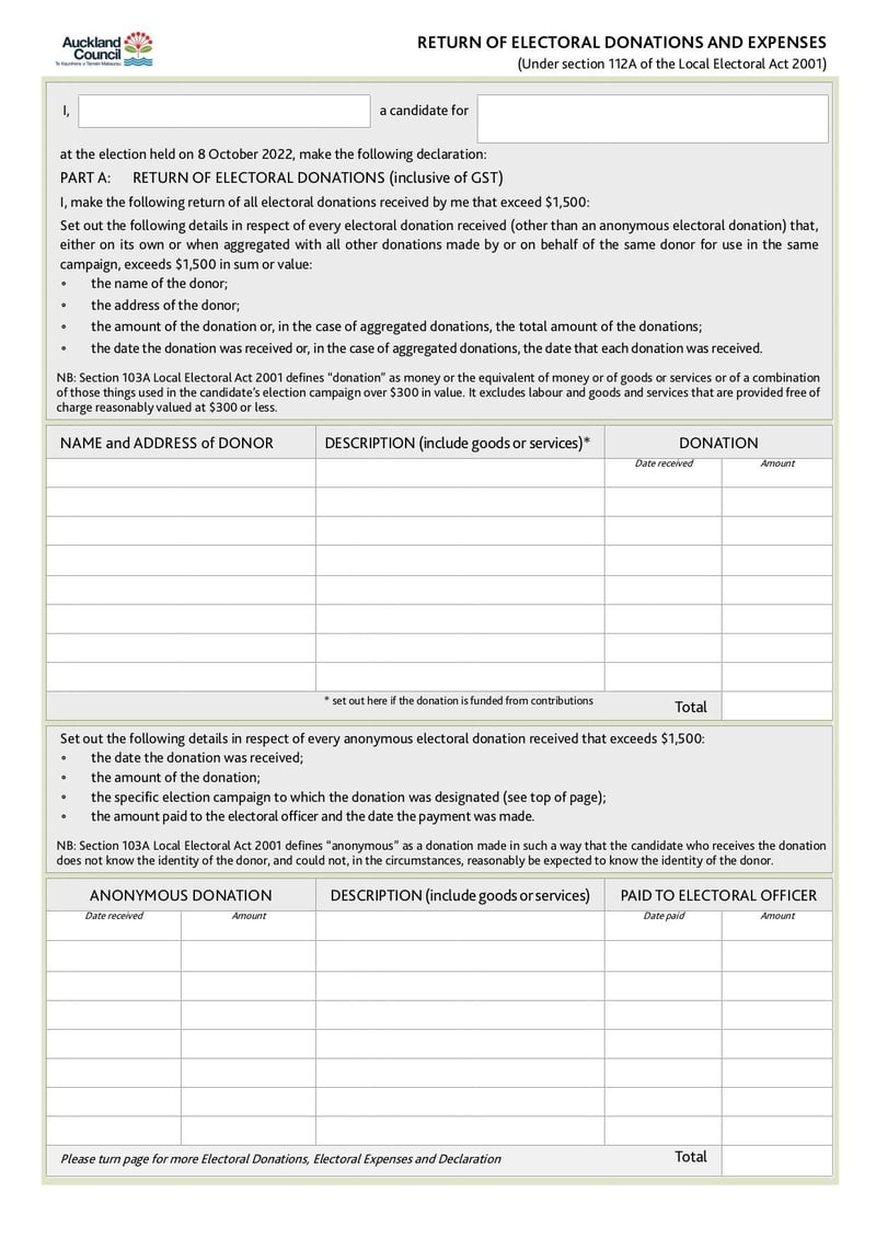 Large thumbnail of Return Electoral Donations and Expenses - Nov 2021