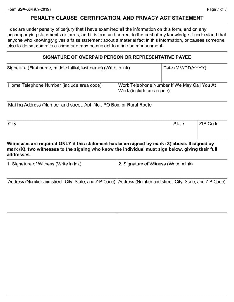 Large thumbnail of Form SSA-634 - Sep 2019