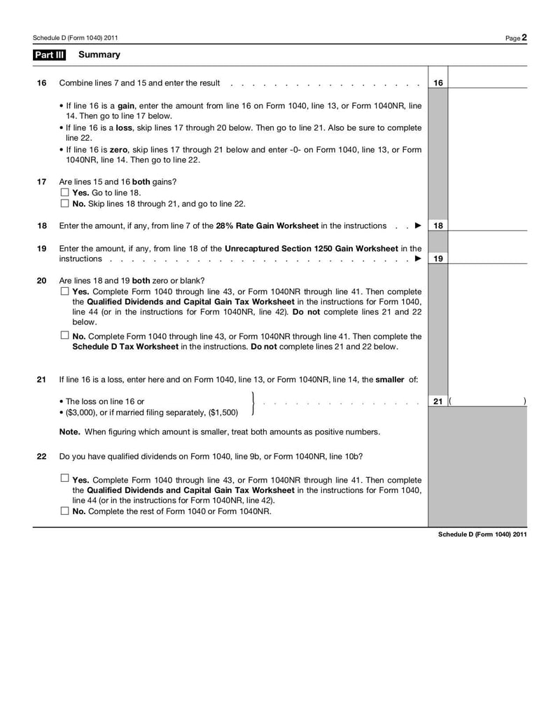Large thumbnail of Form 1040 (Schedule D) - Nov 2011