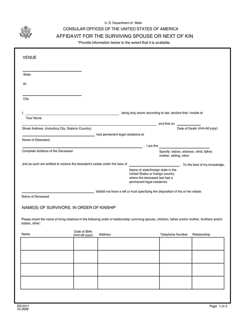 Large thumbnail of Form DS 5511 - Oct 2008