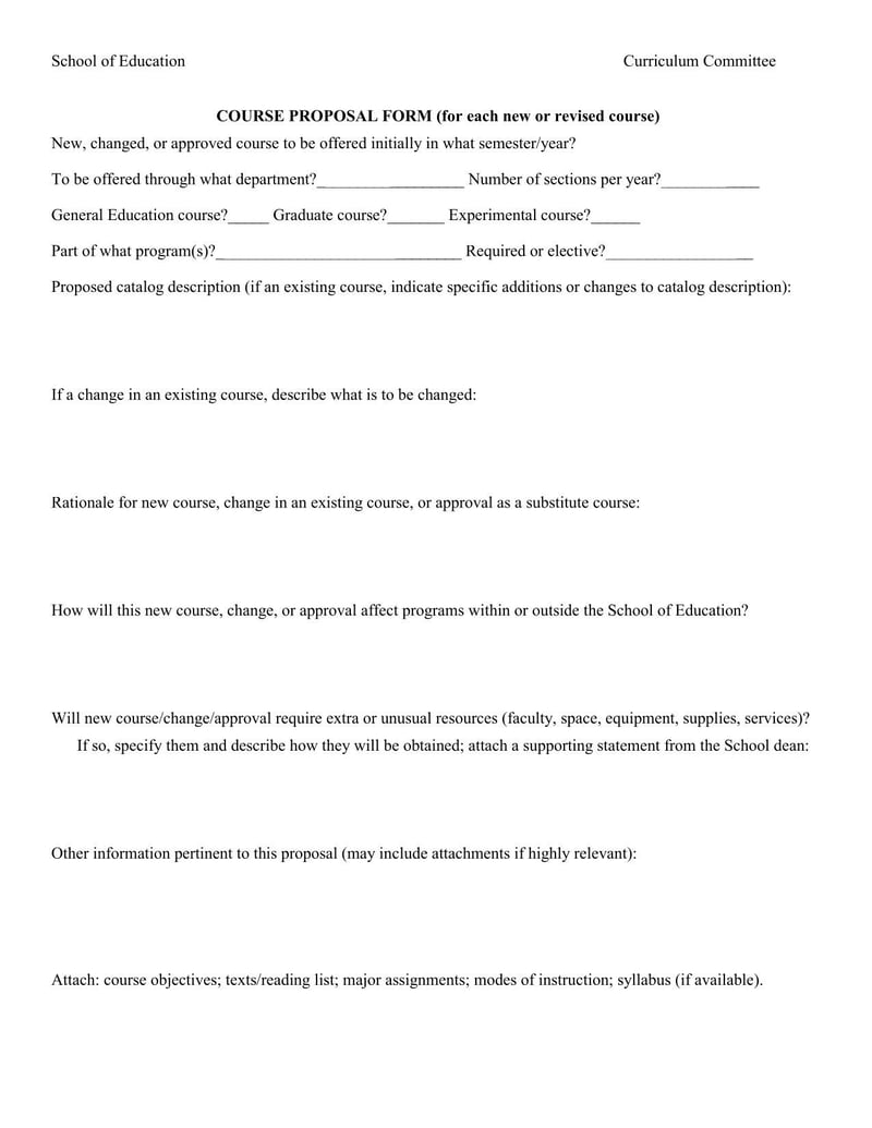 Large thumbnail of Sonoma State University Course Proposal Form (for each new or revised course)