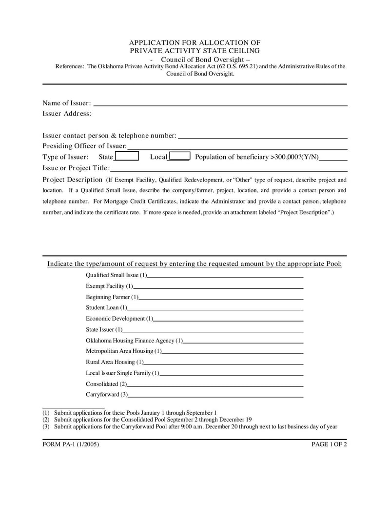 Large thumbnail of Form PA-1 - Nov 2011