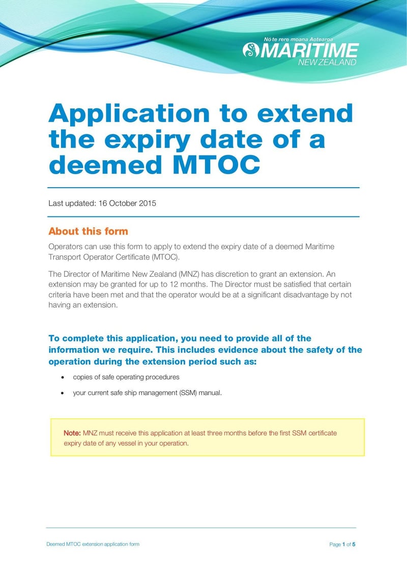 Large thumbnail of Application Form to Extend the Expirty Date of Deemed MTOC - Oct 2015