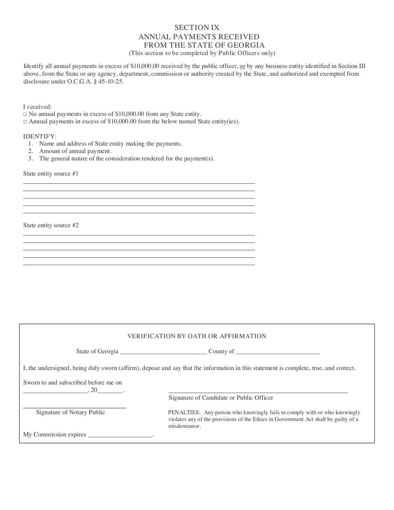 Large thumbnail of Personal Financial Disclosure Statement Form - Feb 2015