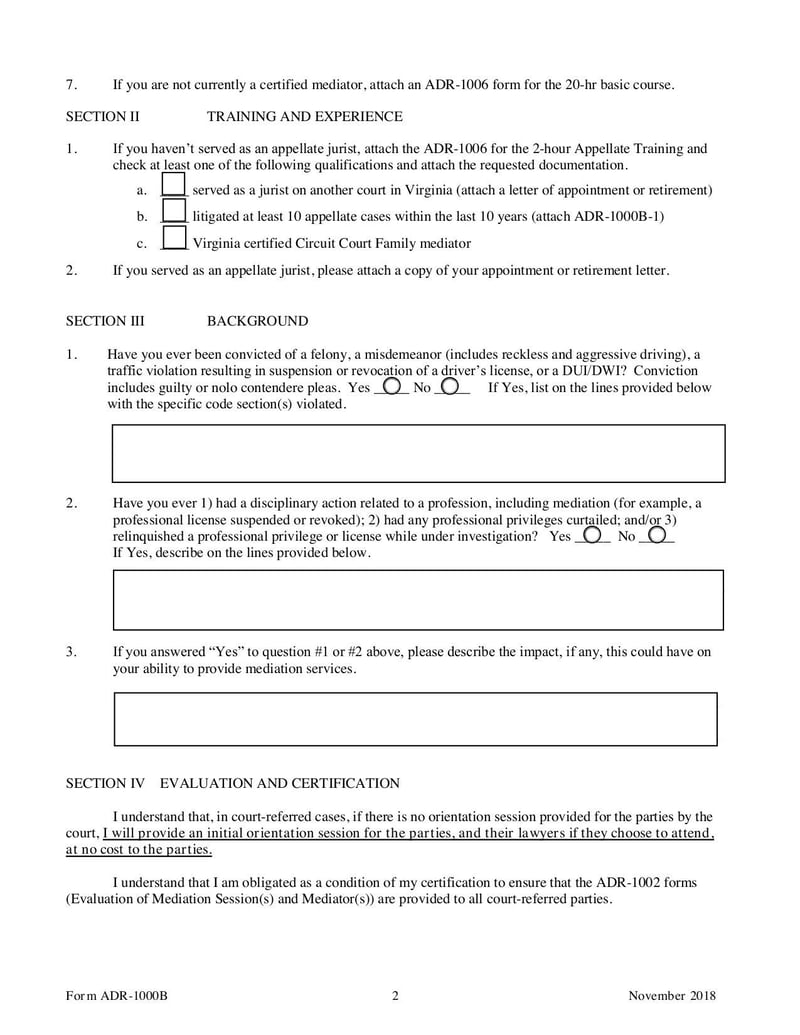 Large thumbnail of Form ADR-1000B - Nov 2018
