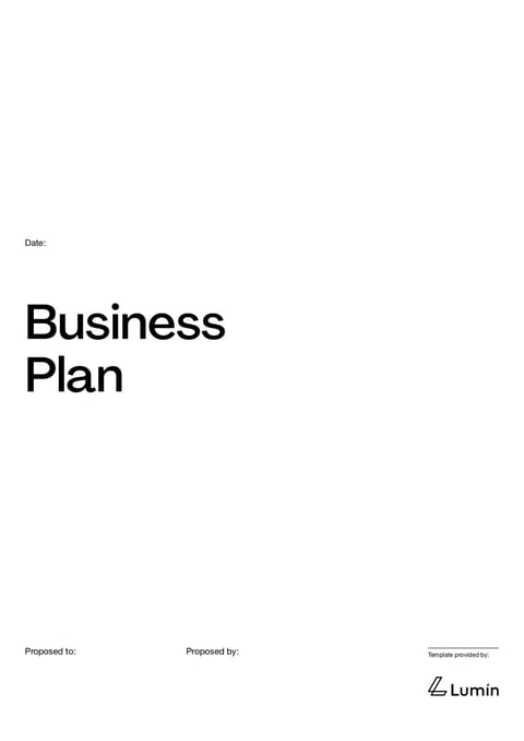 Standard Business Plan - page 1