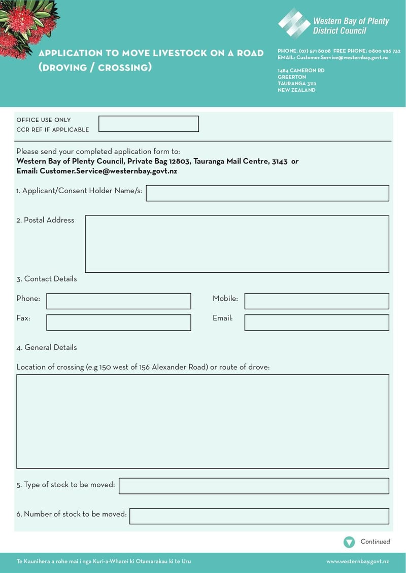 Large thumbnail of Application Form to Move Stock On Road - Jan 2020