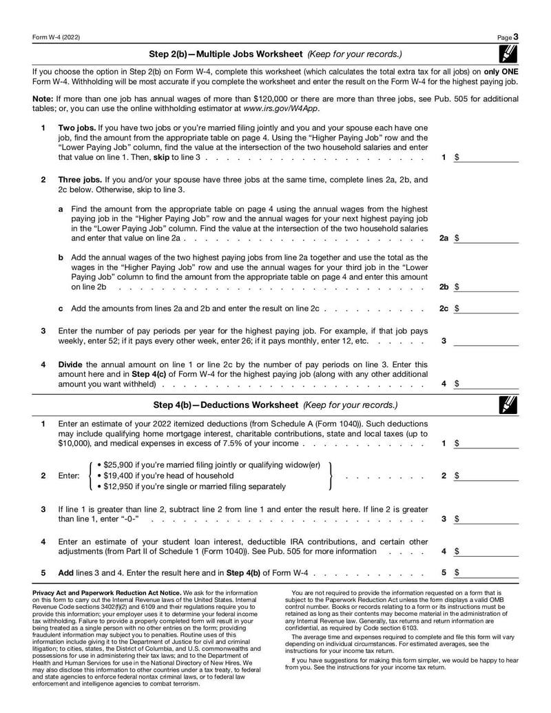 Large thumbnail of Employee's Withholding Certificate (Form W-4) - Dec 2021