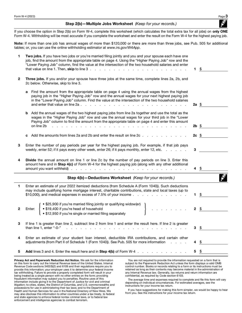 Thumbnail of Employee's Withholding Certificate (Form W-4) - Dec 2021 - page 2