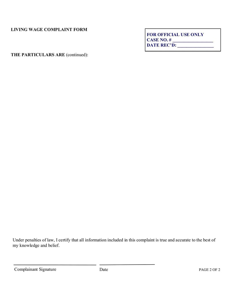 Large thumbnail of Living Wage Complaint Form - Sep 2021